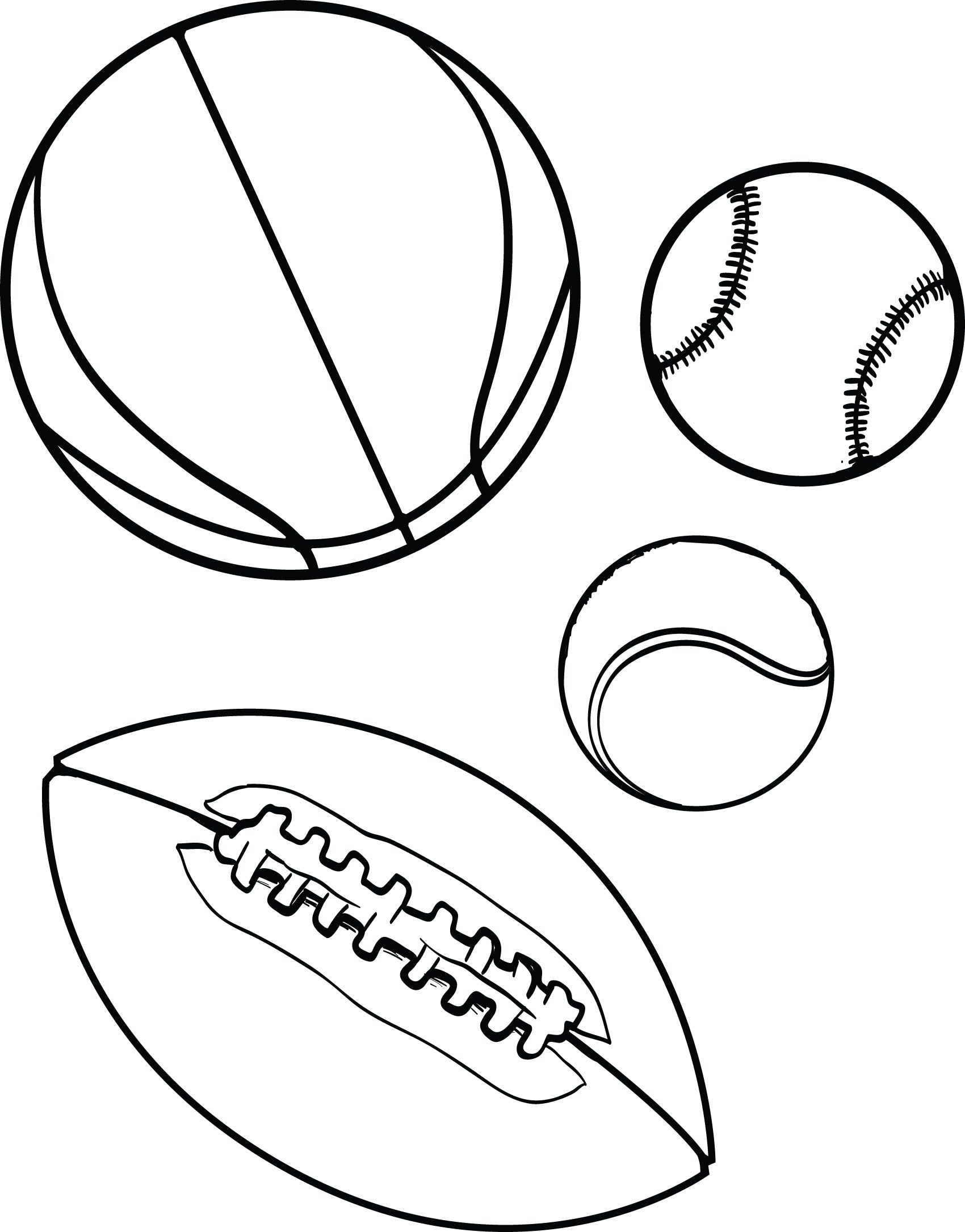 Sports Balls Coloring Page Football Coloring Pages, Sports Coloring ...