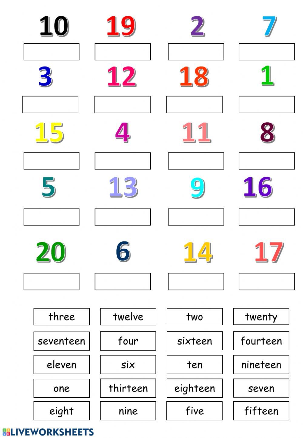 Number Words Worksheet 1-100 Pdf