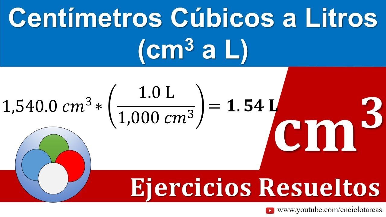 Centímetros Cúbicos a Litros (cm3 a Litros) - YouTube | Conversion de