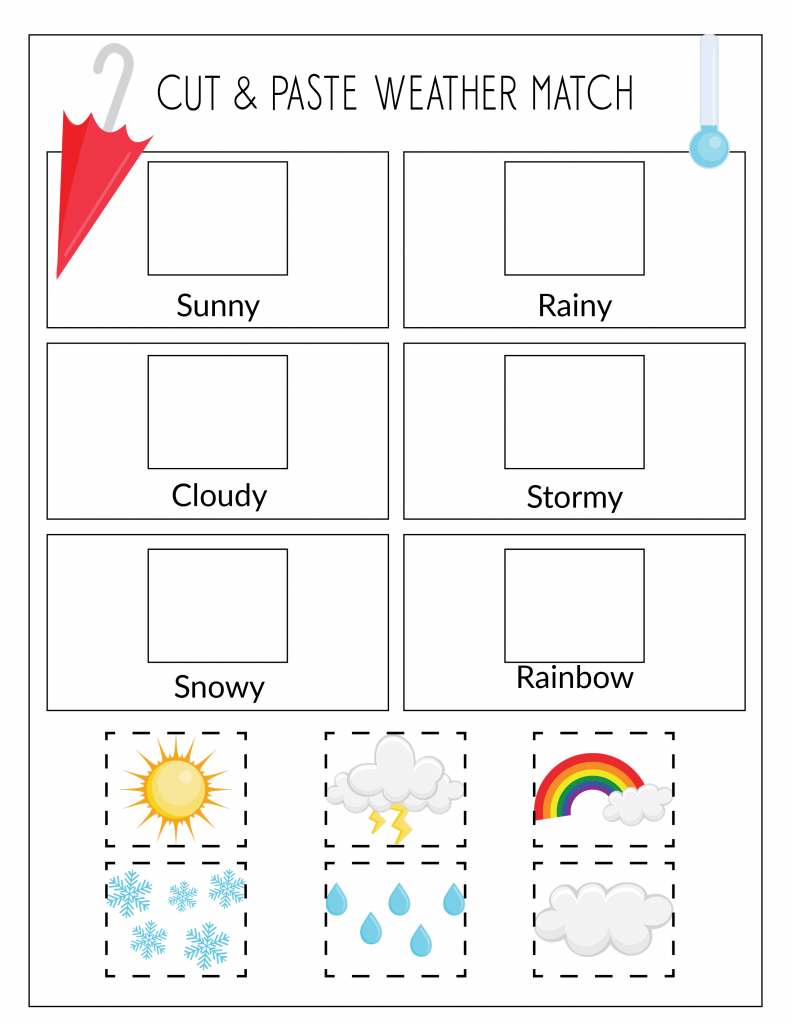 Record the Weather, Writing Practice, & Weather Match Game Printables ...