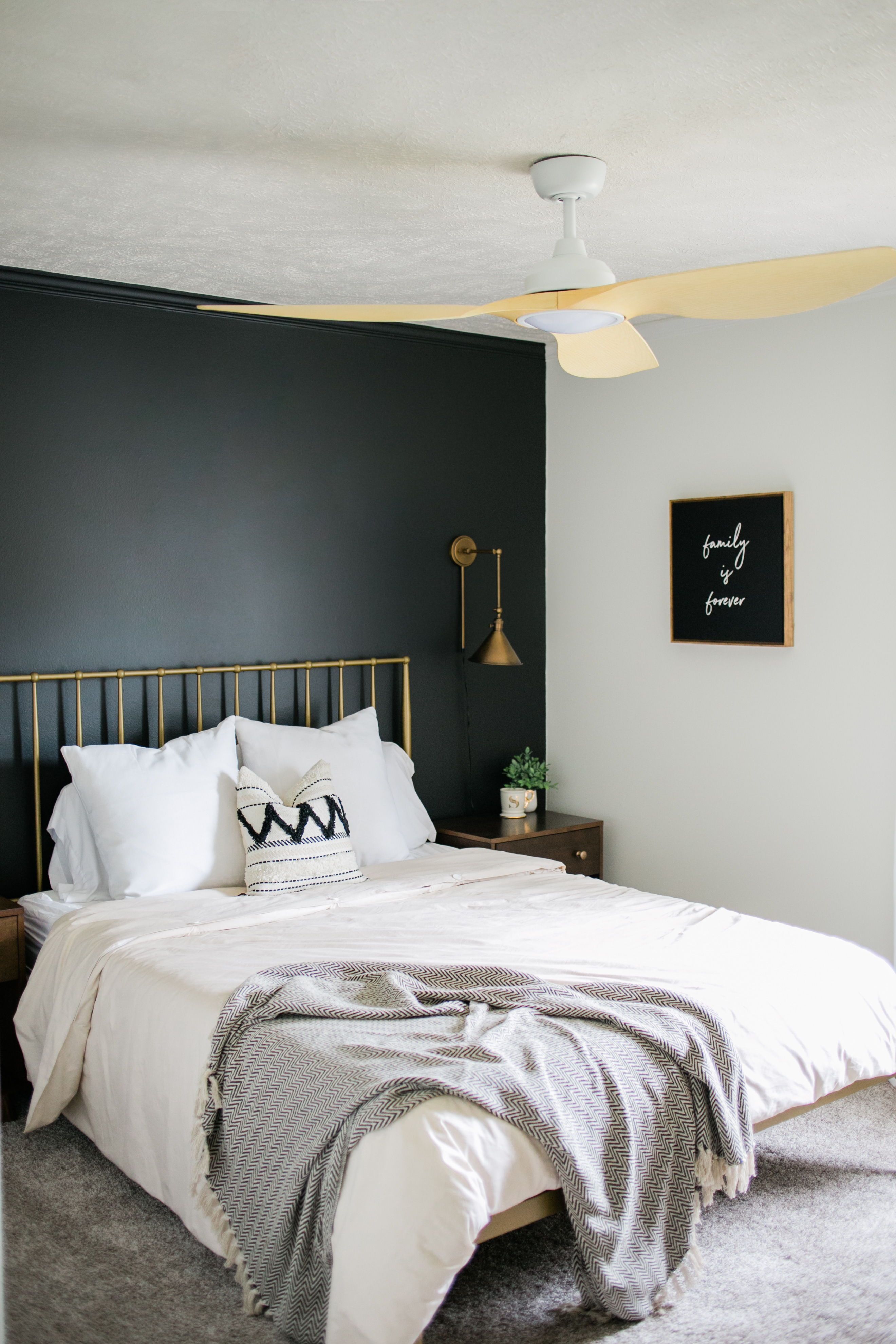 Blackish in 2020 Black walls bedroom, Accent wall bedroom, Black