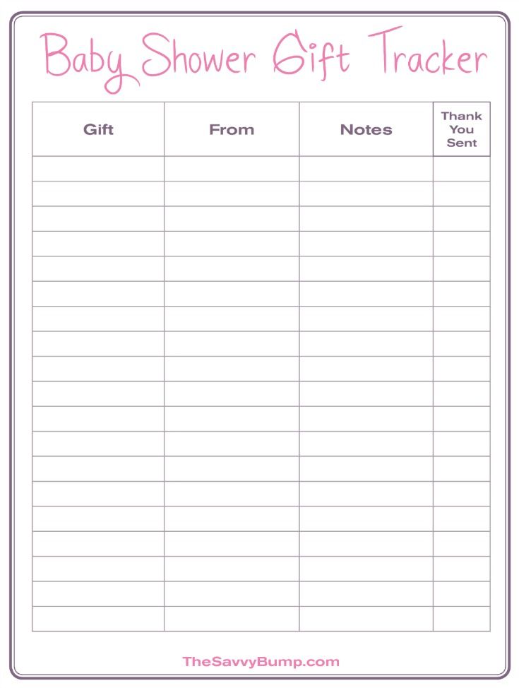 Keep track of your gifts and thank you notes with this free printable ...