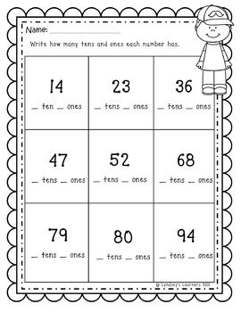 Place Value: Tens & Ones, Comparing 2-Digit Numbers, and Adding 2-Digit ...