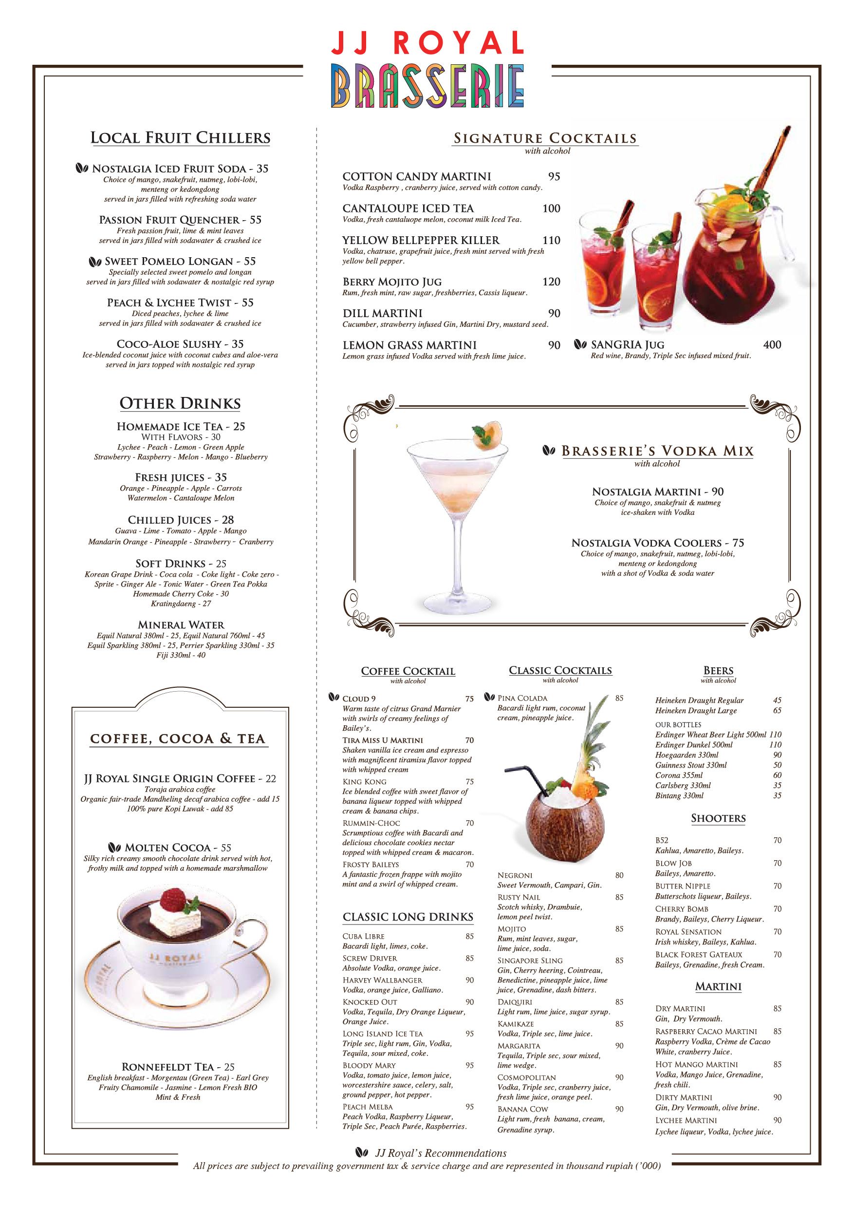 A La Carte Menu 4 Cotton Candy Martini Vodka Mixes Local Fruit