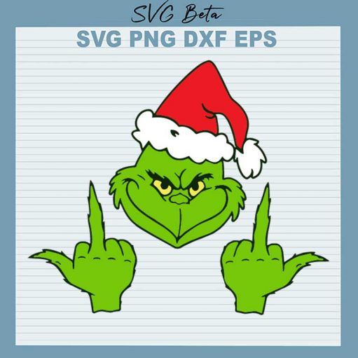 Santa Grinch Middle Finger SVG, Grinch Middle Finger SVG, Xmas Grinch ...