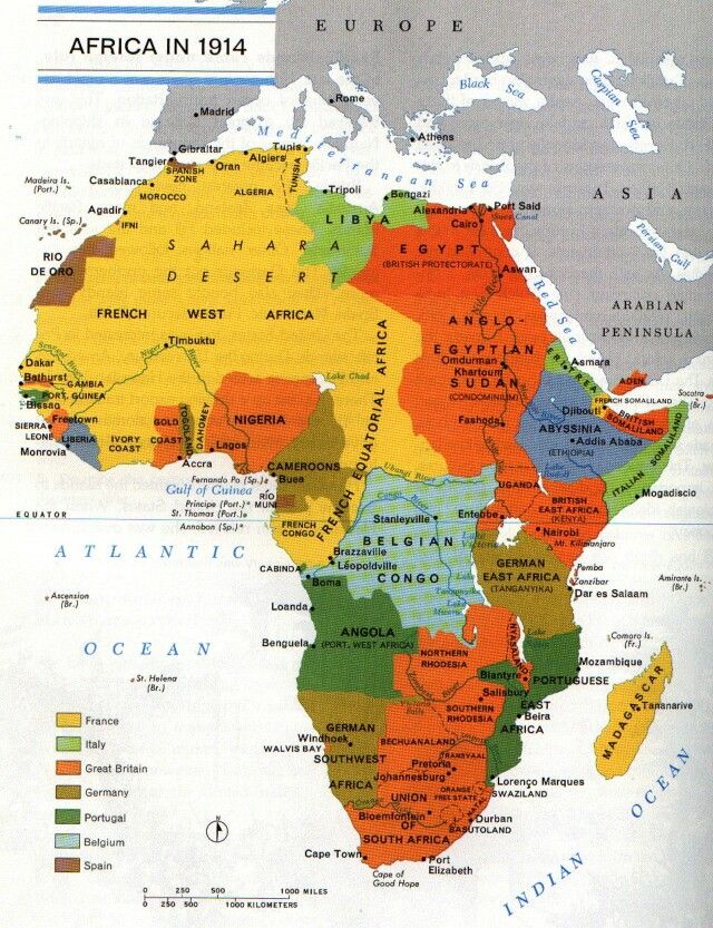 Political map of Africa in 1914. | Historical maps, History, Africa map