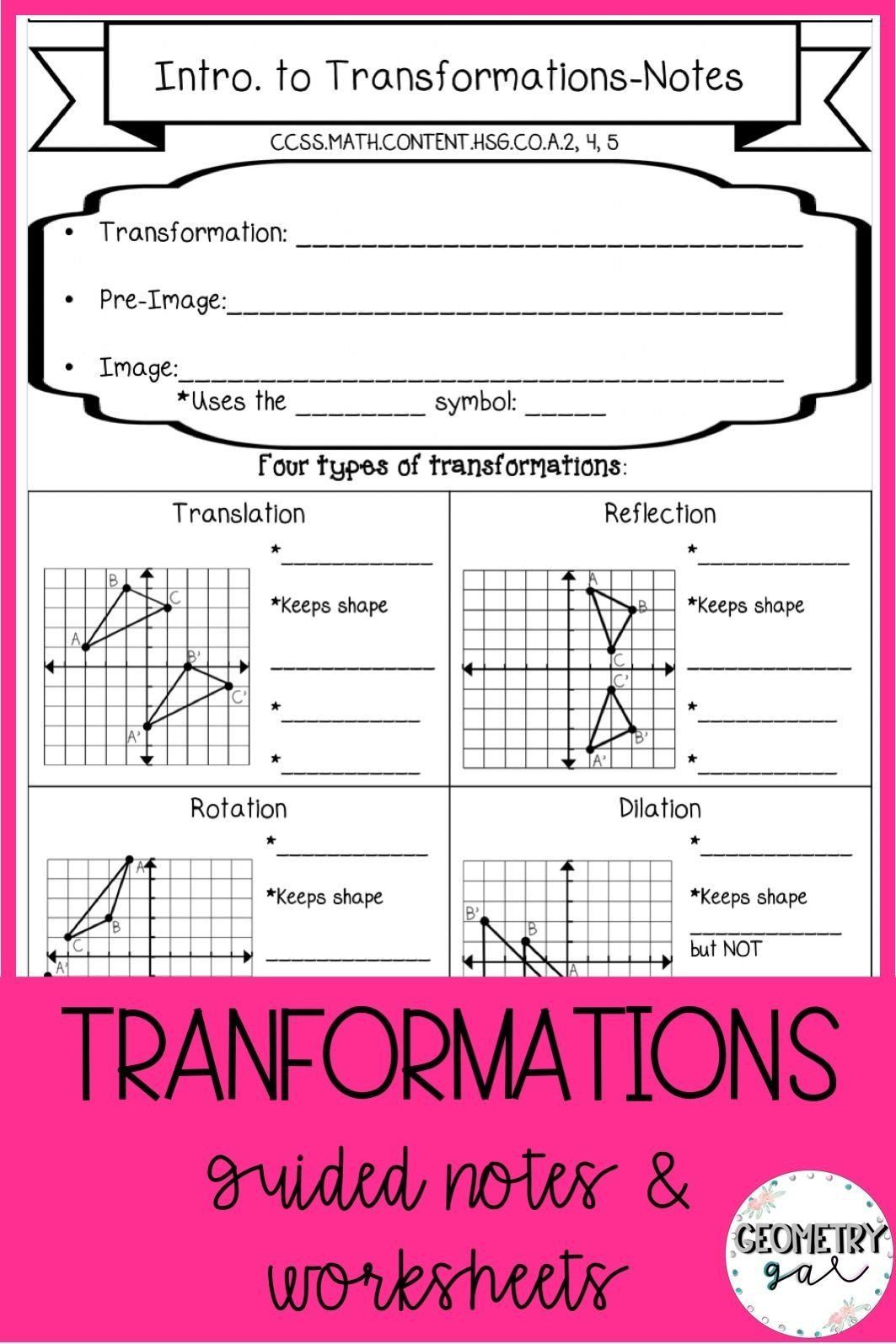 Linear Transformation Worksheets