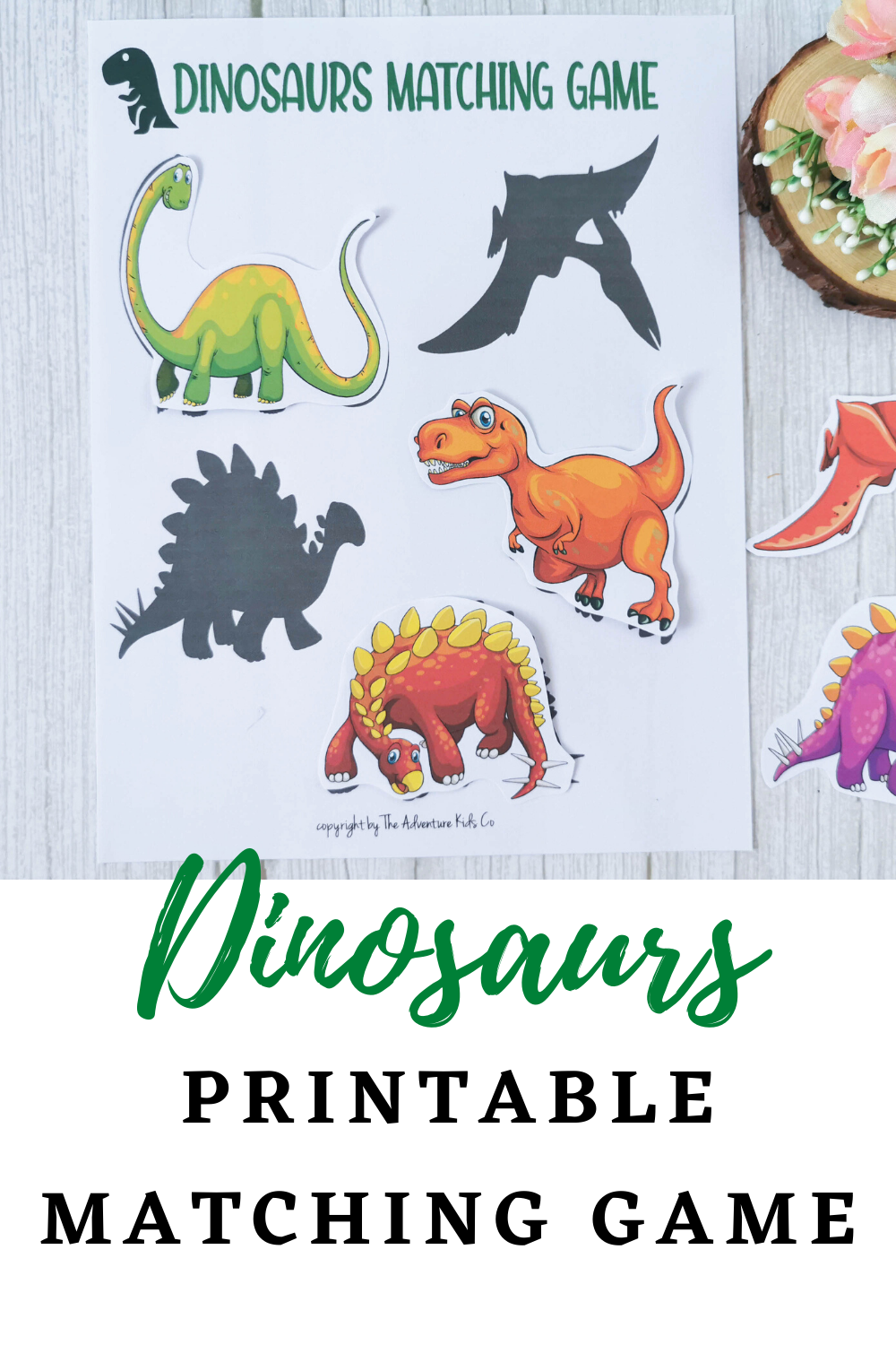 Cool Dinosaur Matching Game Printable Free Preschool Classroom Labels ...