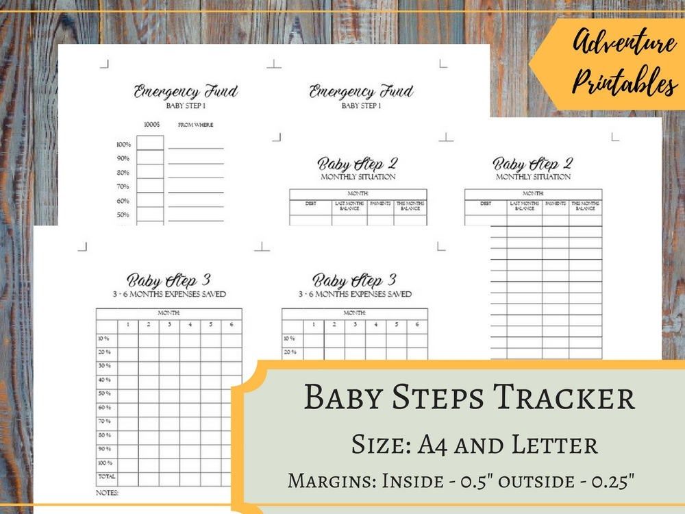 Baby Steps Tracker Printable Planner Pages for the Mini Happy - Etsy ...