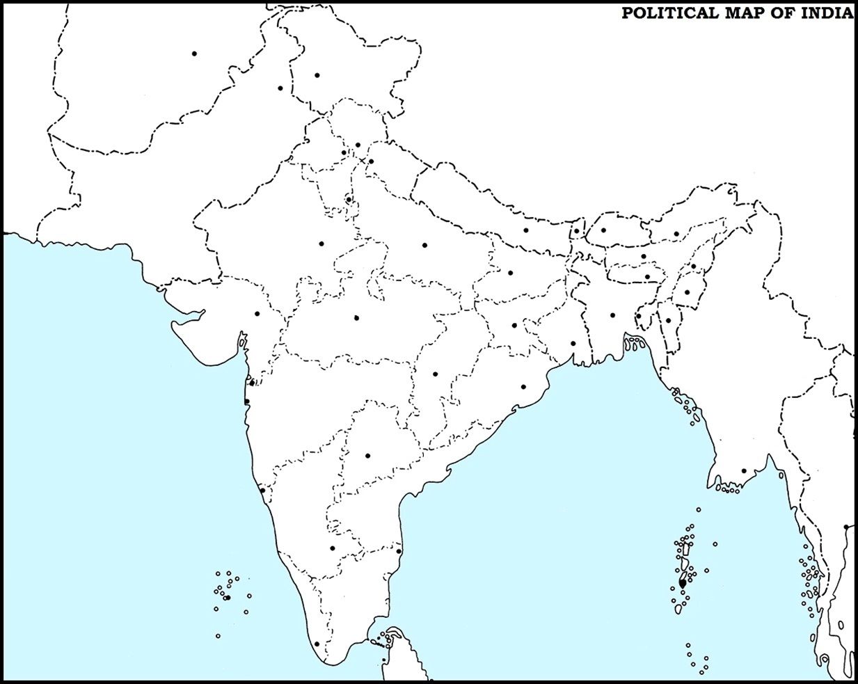 India Political Map Blank Printable