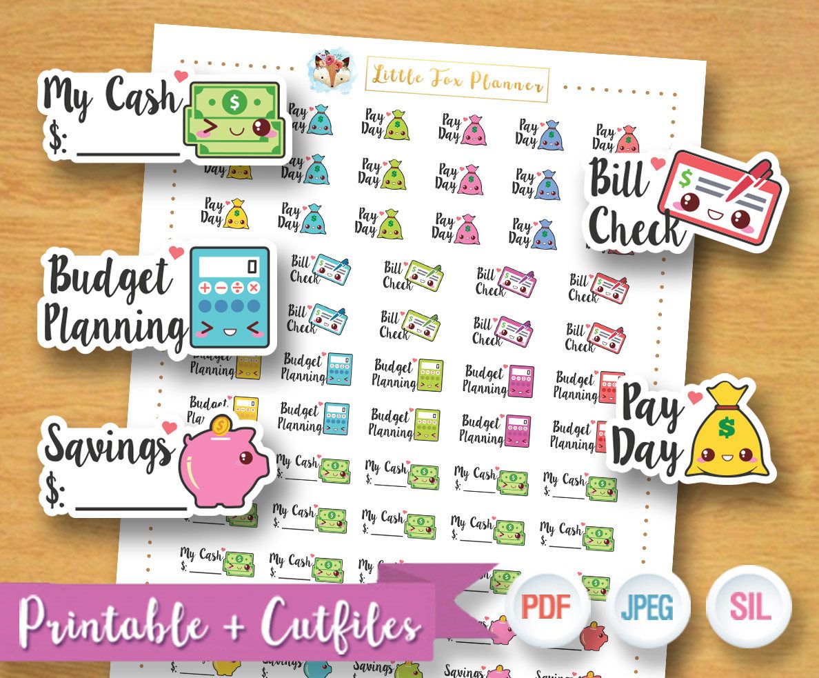 Finance Stickers Budget Planning Stickers Bill Check Sticker Etsy