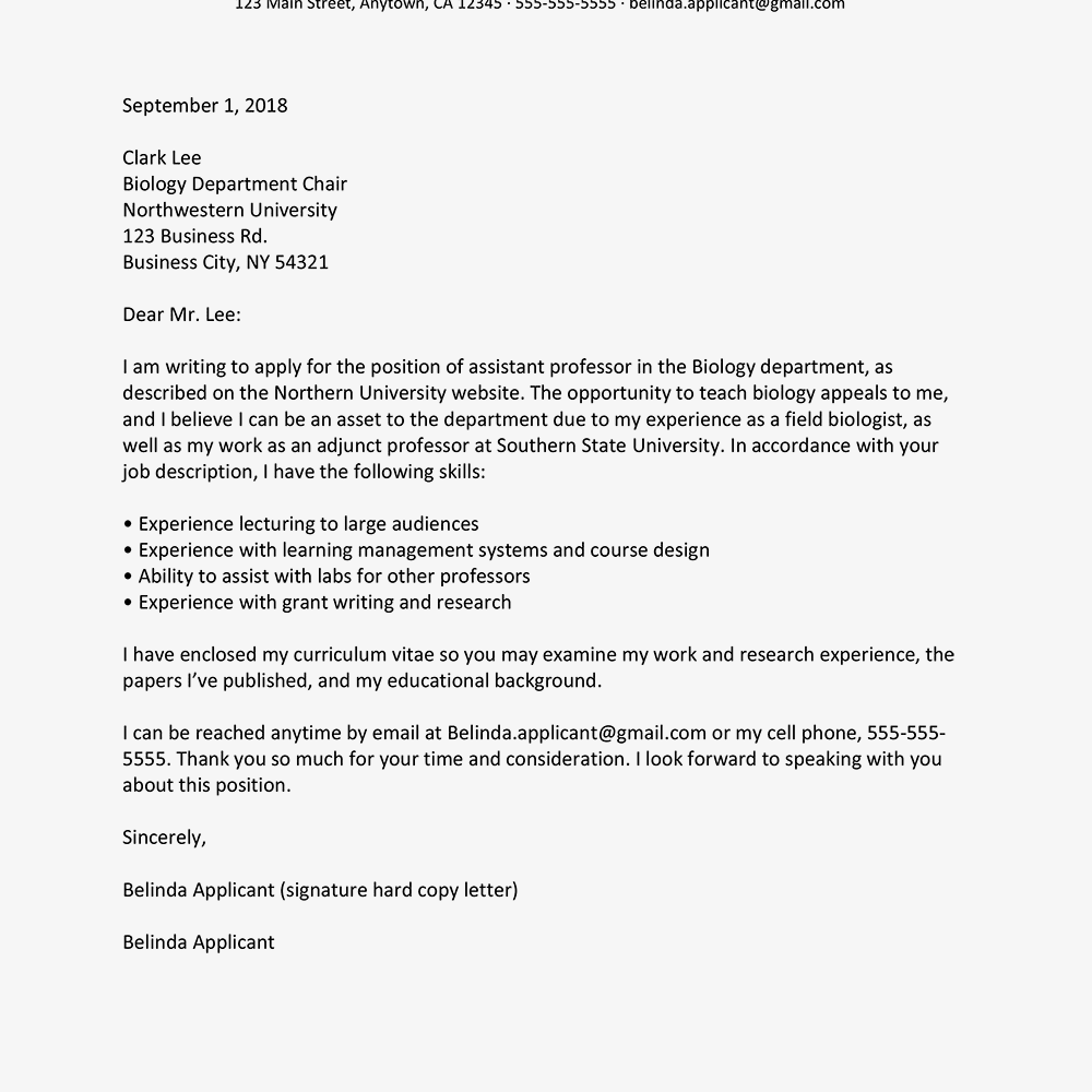 Cover Letter Template For Cv