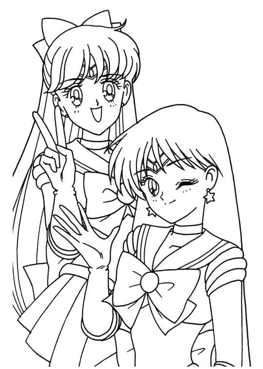 Sailor Moon Series Coloring Pages: Sailor Mars and Sailor Venus Sailor ...