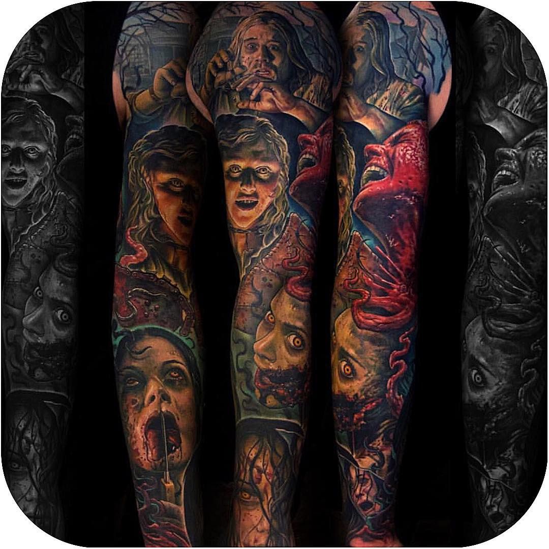 Tattoodo on Instagram “Evil Dead sleeve made by corpsepainter 