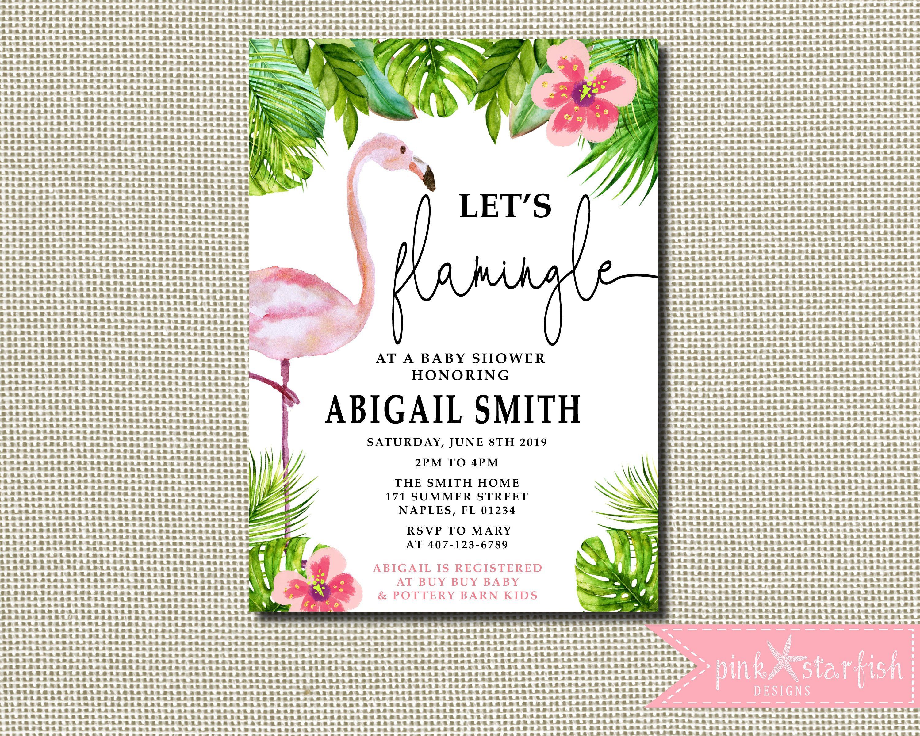 Flamingo Invitation Flamingo Baby Shower Invitation Baby | Etsy ...