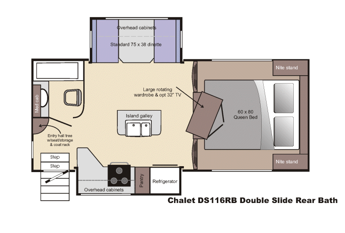 Chalet RV DS116RB Floorplan Truck camper, Camper boat