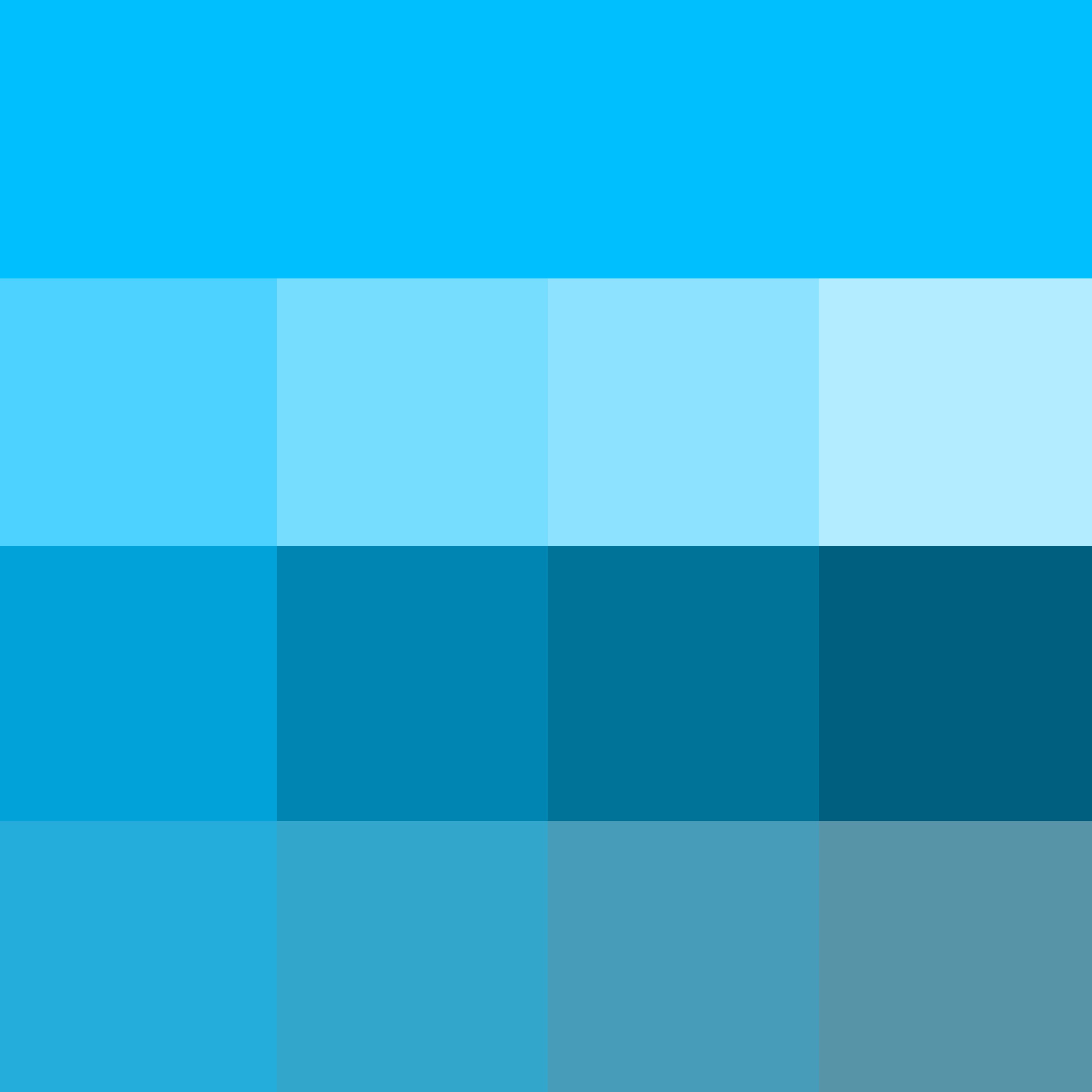 Deep Sky Blue (web) - Hue ( pure color ) with Tints (hue + white ...