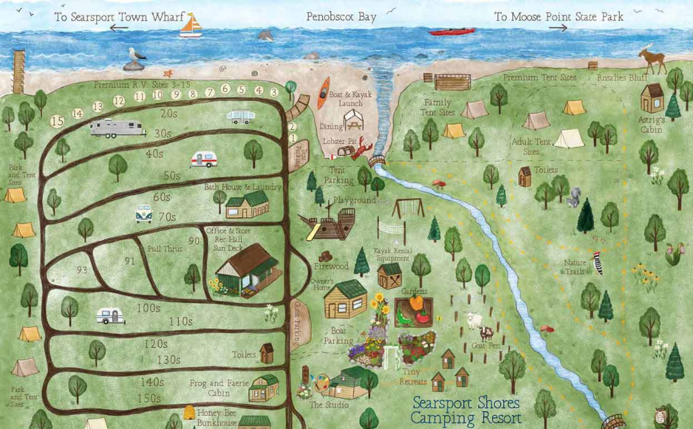 Maine State Park Campground Map