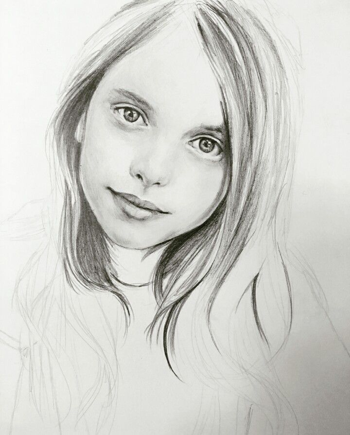 Children Drawing, Drawing For Kids, Pencil Drawings, Female Sketch ...