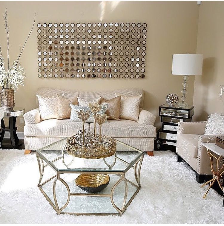 Pin by Chelsea Shields on Home decor ideas Gold living room, Glam