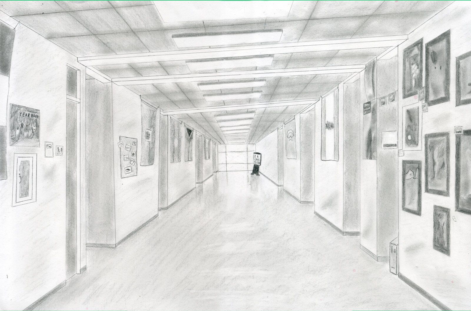 Perspective Hallway Perspective, One point perspective, 1 point