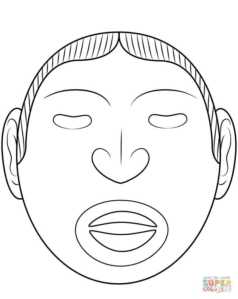 Aztec God Xipe Totec Mask coloring page | Free Printable Coloring Pages ...