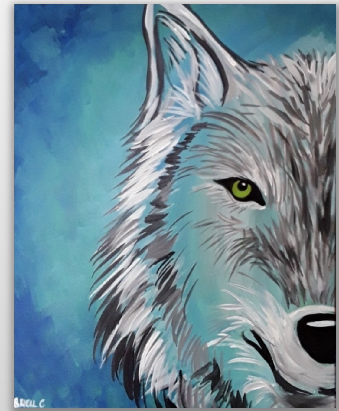 Wolves Painting Acrylic, Wolf Canvas Painting, Night Painting, Painting ...