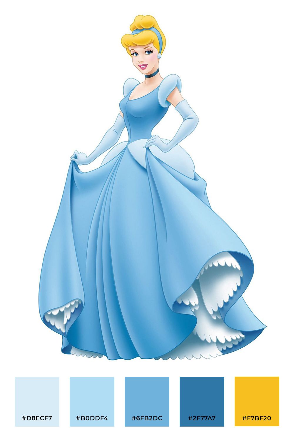 Disney Princess Color Palette: Cinderella Classic Blue Dress Color ...