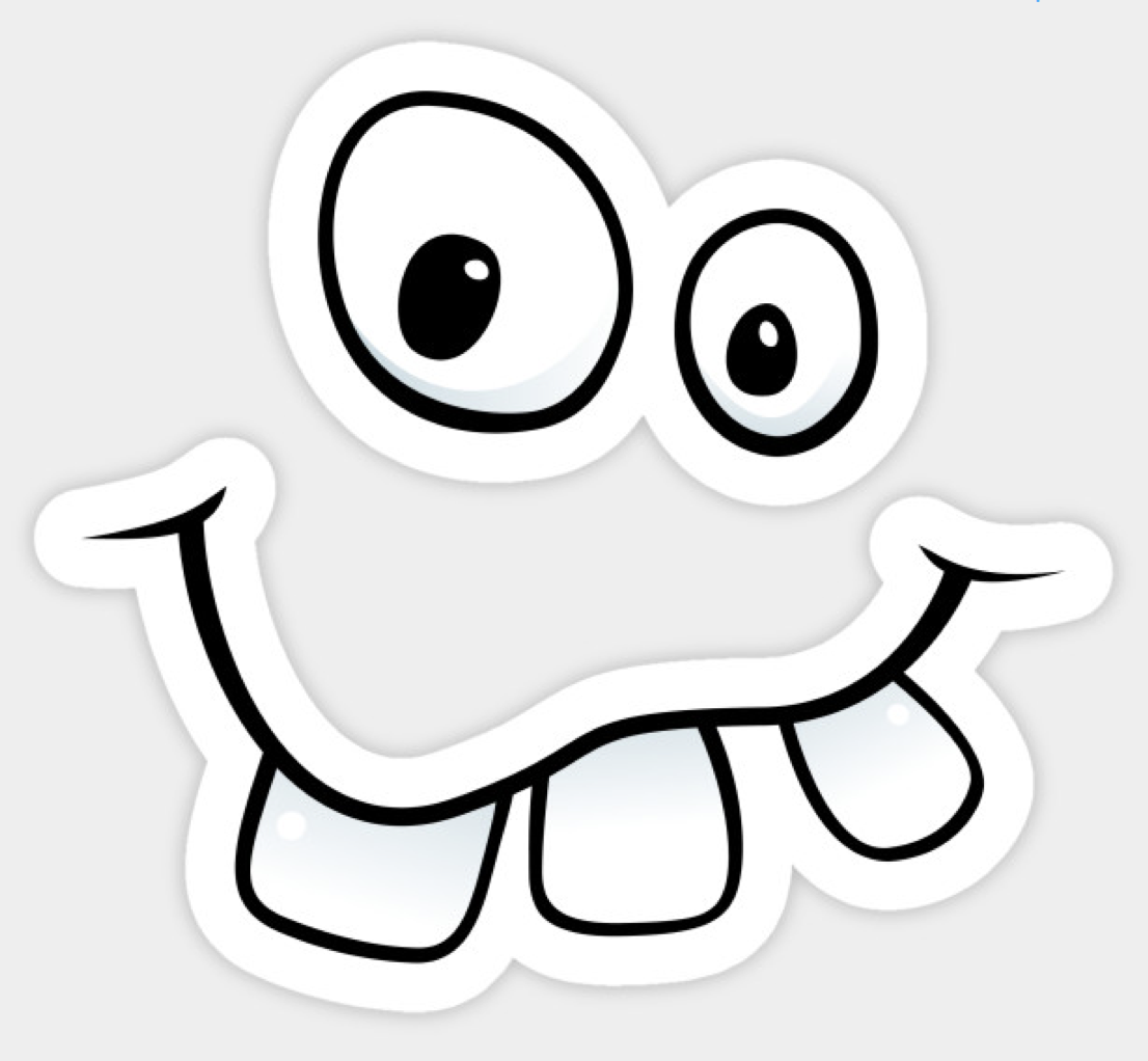 Goofy face Sticker. Sticker featuring a cartoon face with googly eyes ...