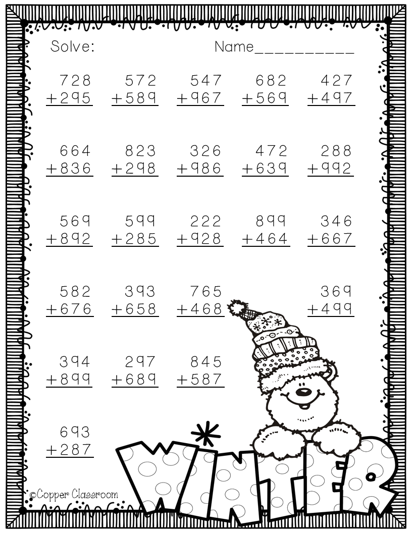 Need extra addition practice? These ten pages focus on three digit ...