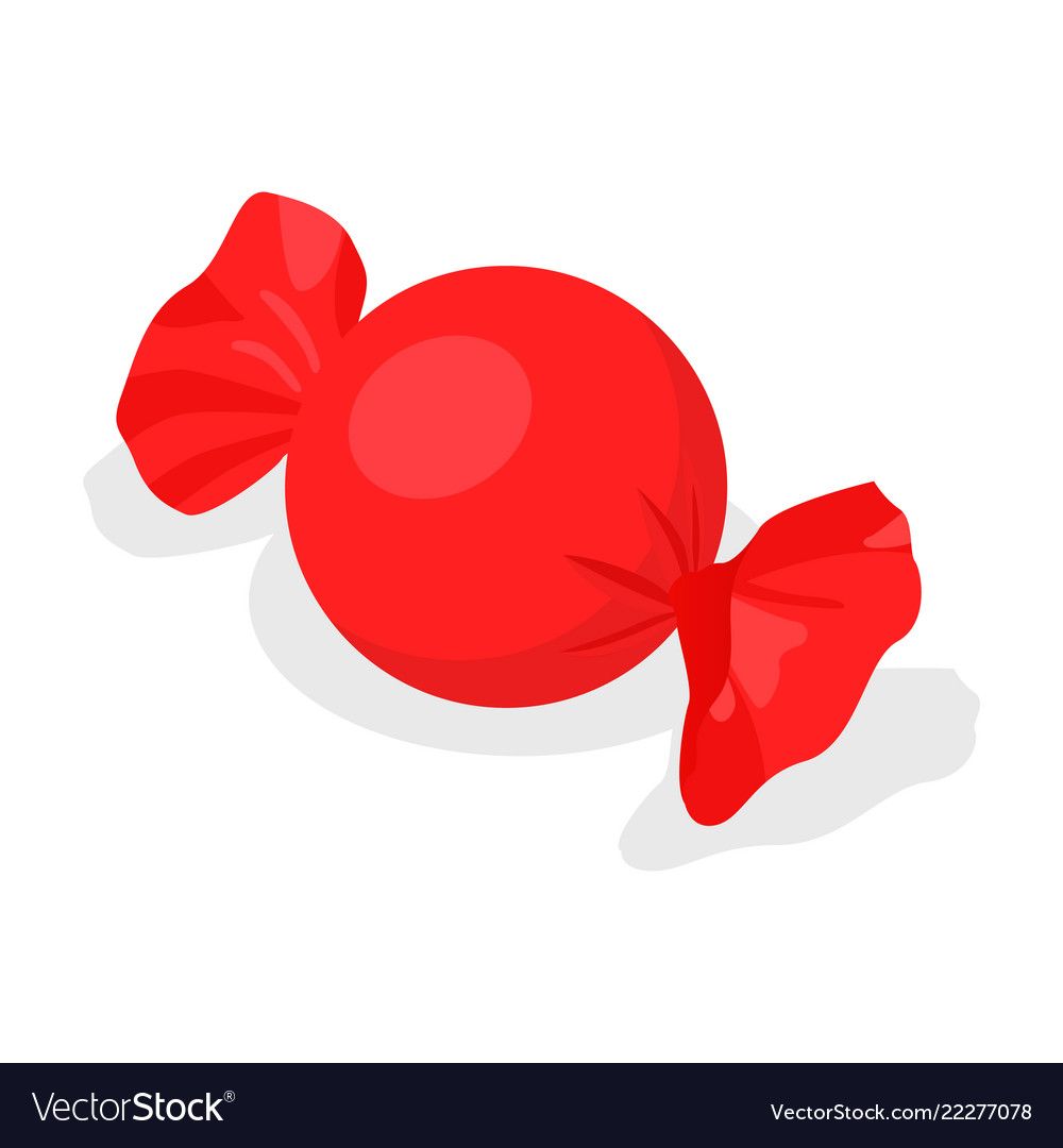 Red bonbon icon. Isometric of red bonbon vector icon for web design ...