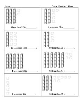 Simple math worksheet crossing out 1 or ten base ten blocks. | Base ten ...