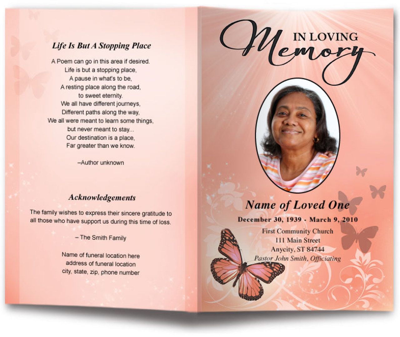 Sample Funeral Programs