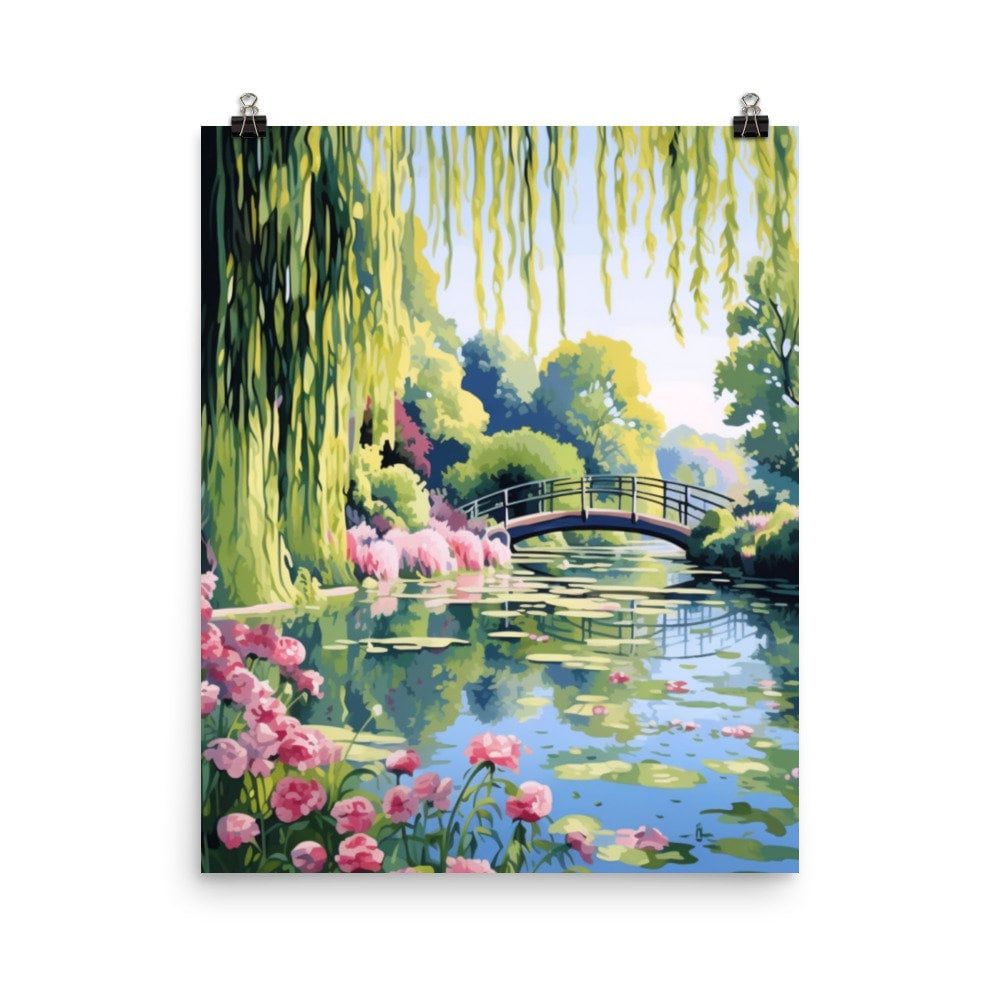 Giverny Gardens Watercolor Print France Travel Gift French Countryside ...