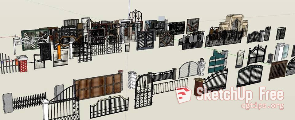 1505 Gates Sketchup Model Free Download Sketchup Free, Sketchup Model ...