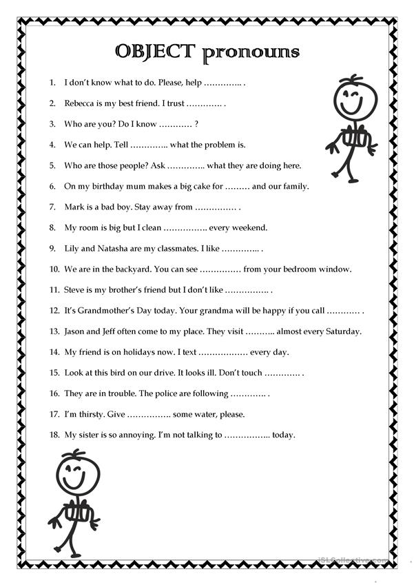 Object pronouns - English ESL Worksheets | Object pronouns, Pronoun ...