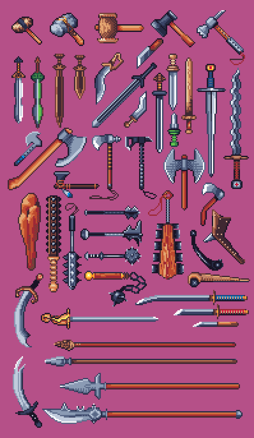 pixelart Weapons made by 8-b.lem 2d Game Art, Video Game Art, Sprite, 8 ...