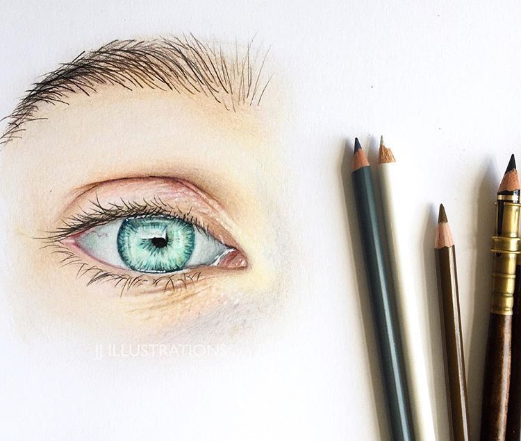 Eye Study with Colored Pencils