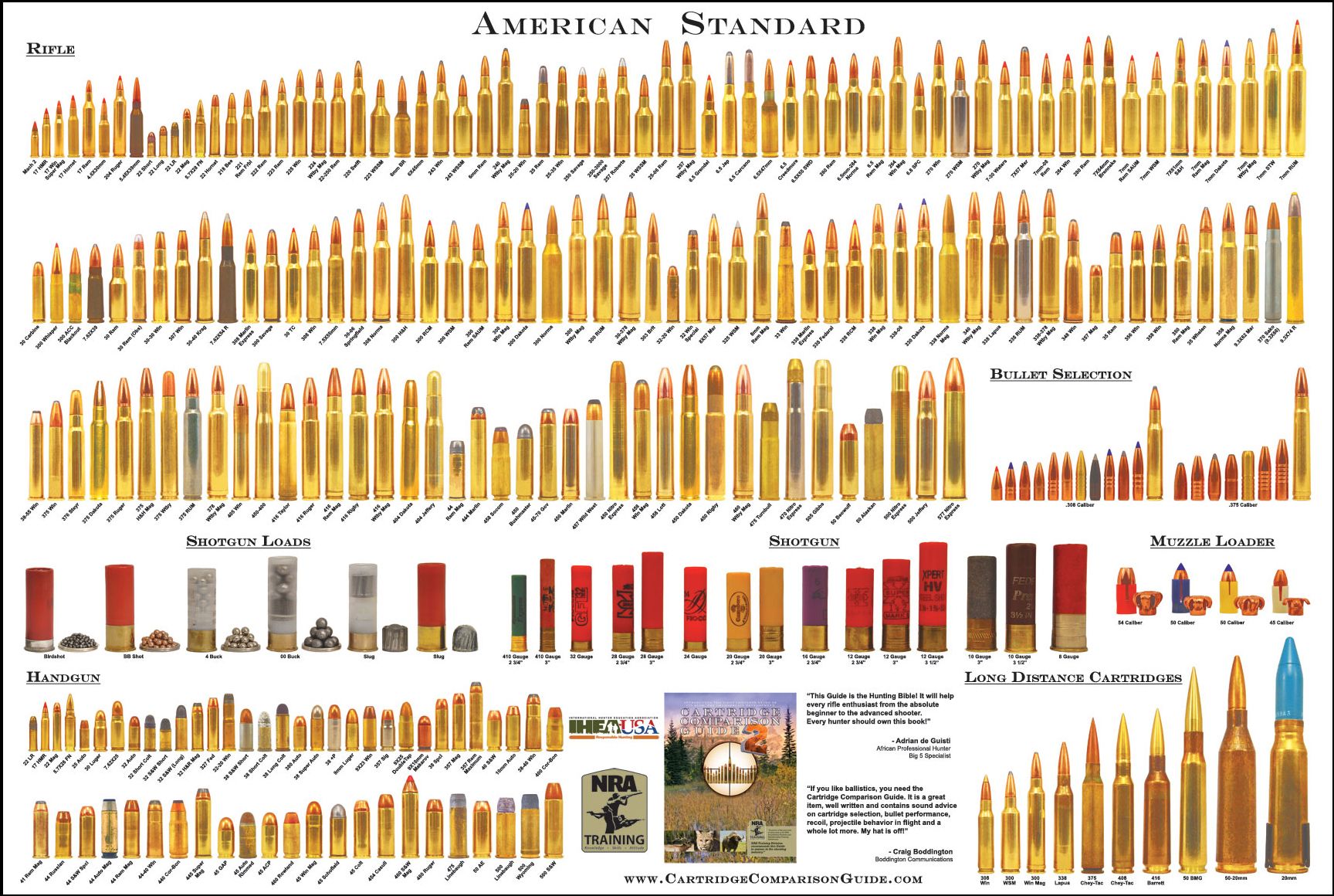 Rifle Ammunition Sizes Comparison Chart