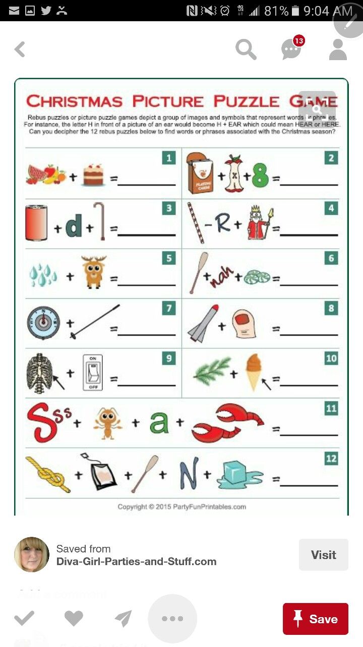 Christmas Rebus Puzzles With Answers Printable - Printable Templates