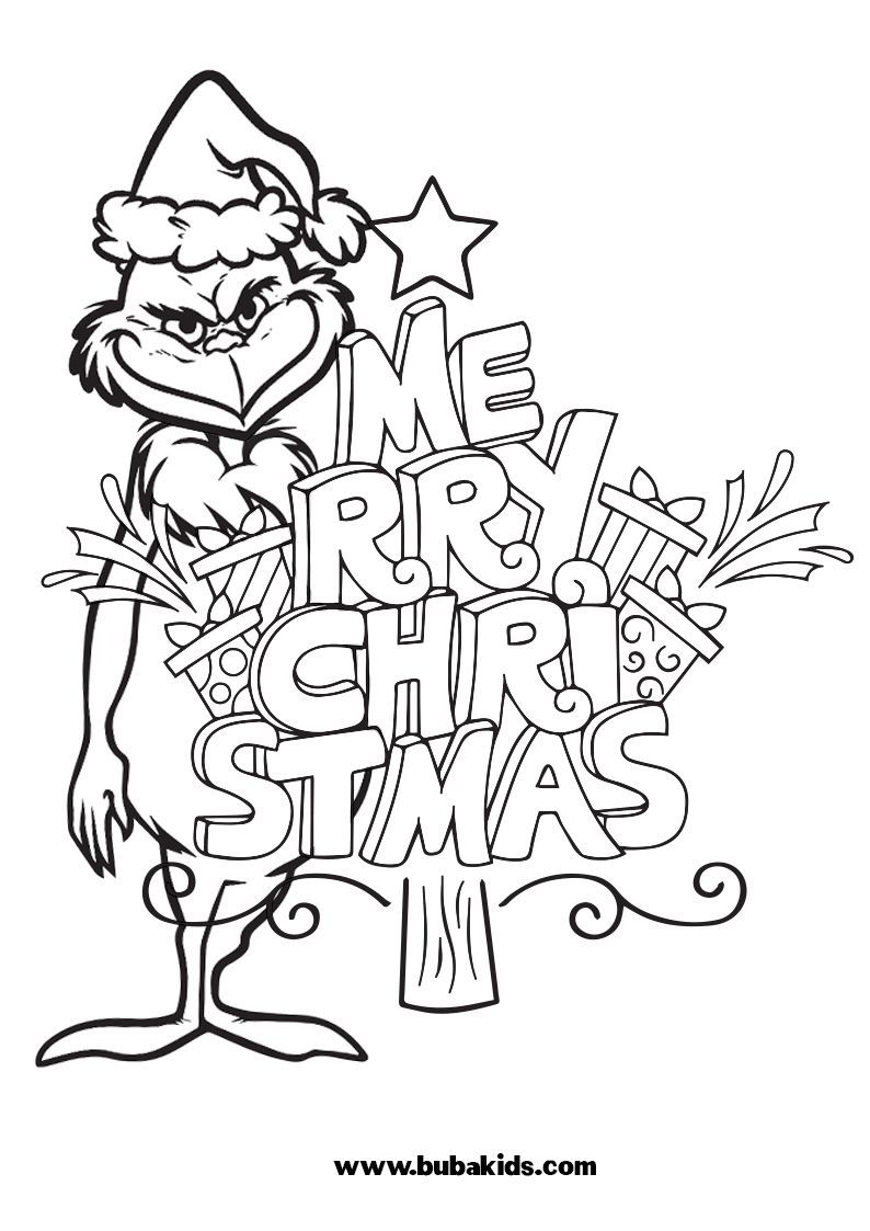 Printable grinch with christmas tree coloring page – Artofit