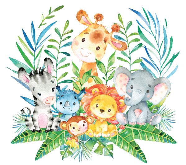 Arriba 103+ Imagen De Fondo Animales De La Selva Para Baby Shower Png ...