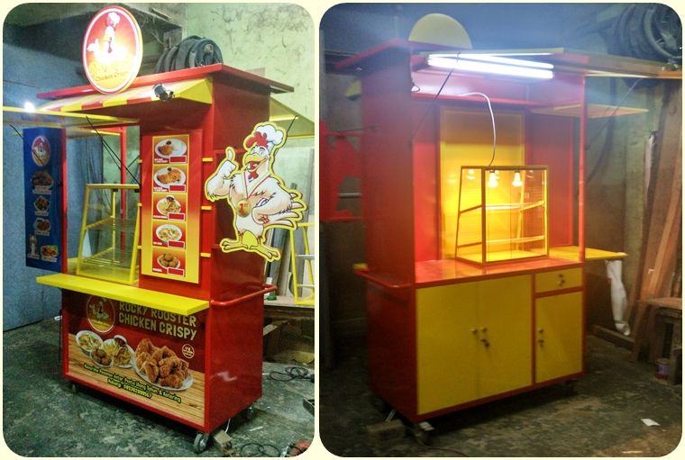 Gerobak Friedchicken Unik Rp 5 900 000 Ayam Proyek Kayu Kayu