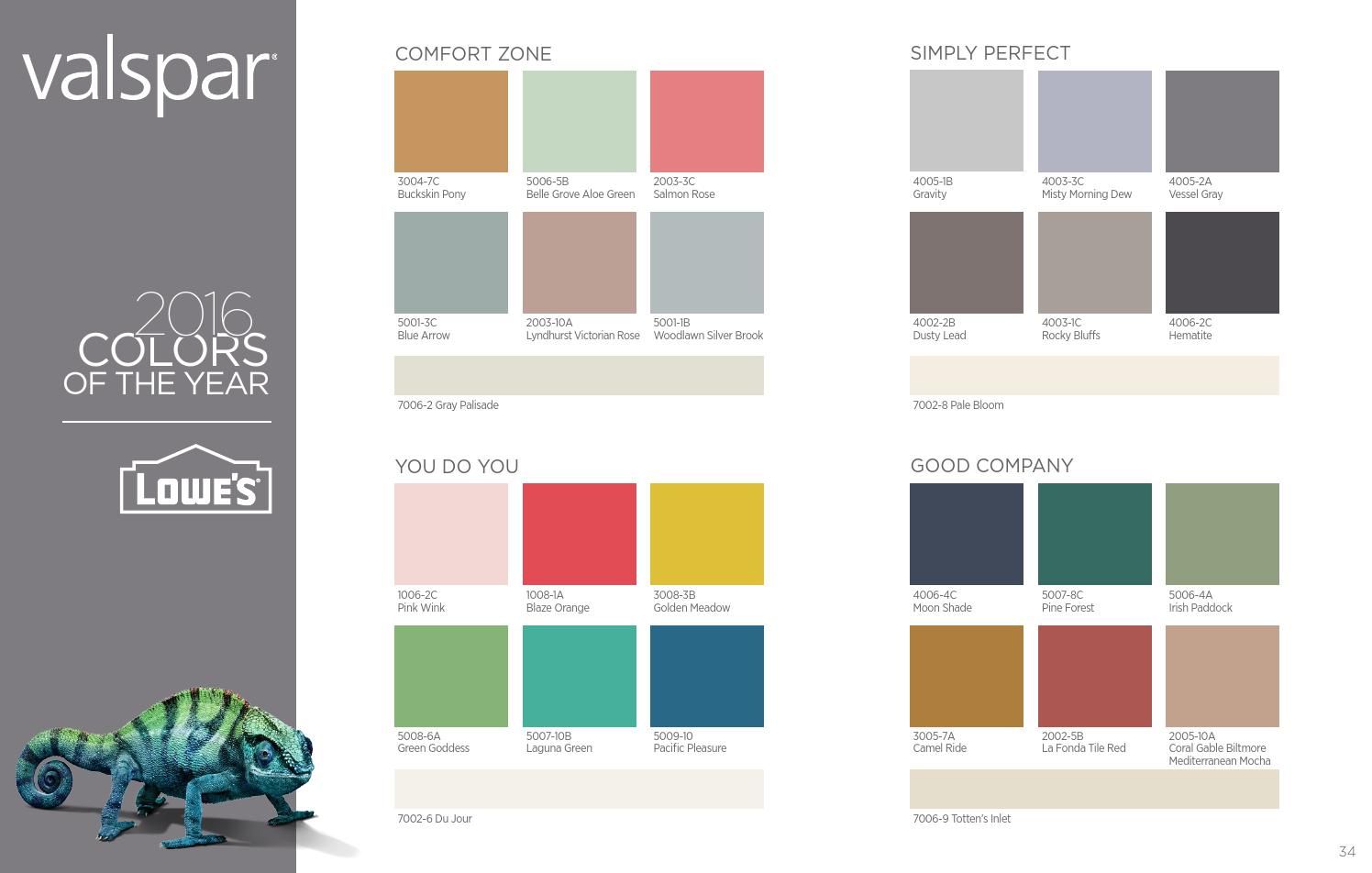 Color Chart For Valspar Paint