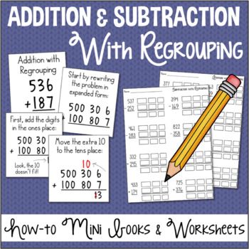 3 Digit Addition & Subtraction with Regrouping Worksheets Place Value ...