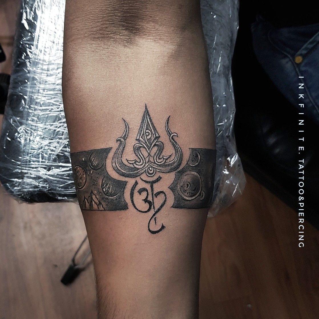 Trishul Band tattoo designs  Band tattoo designs Band tattoos for men  Wrist band tattoo