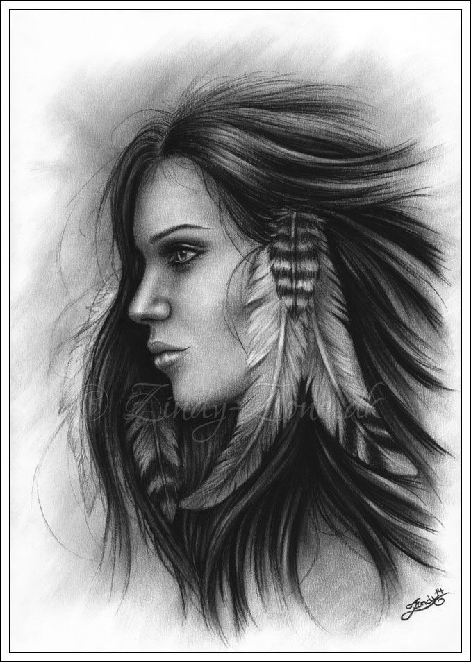 Female Indian Pencil Drawing