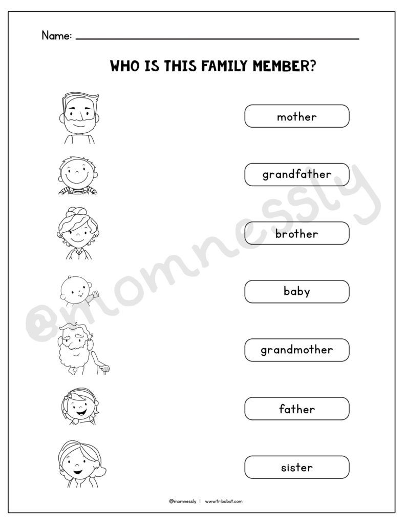 Free Printable: All about My Family Worksheets - https://tribobot.com ...