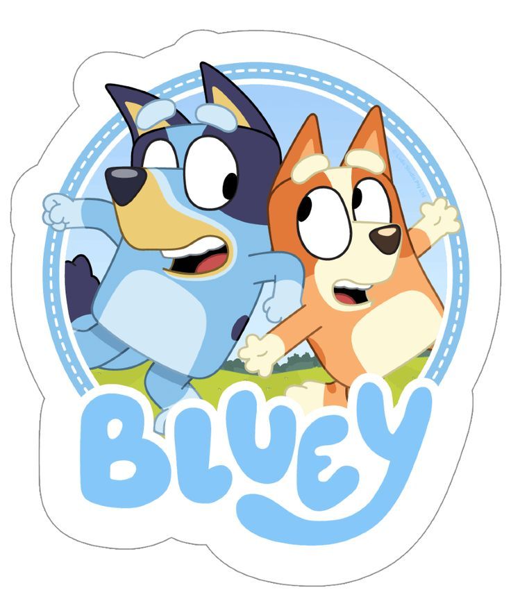 Bluey Y Bingo Logo Bear Party Birthday Stickers Cartoon Logo | Sexiz Pix