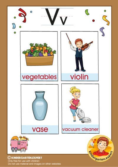 Kindergarten Words That Start With V